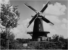 Molen Ons Genoegen Oude Vlissingseweg Middelburg, ca. 1960.JPG