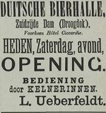 Openening Duitsche Bierhalle april 1890.jpg