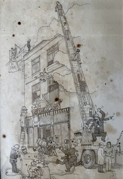 Bestand:Tekening Brand Kanaalzicht Middelburg 1971 (Door Rob 1973).jpg