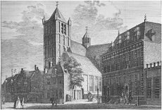 Gezicht op de Wal met op de achtergrond de Oude Kerk, 1743.JPG